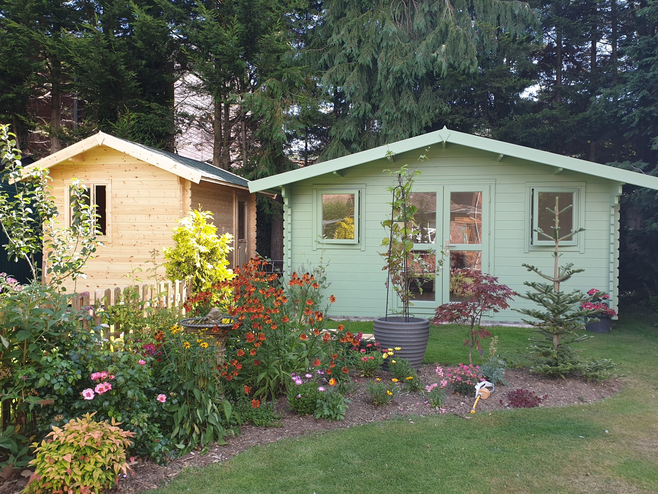 Pair of Log Cabins